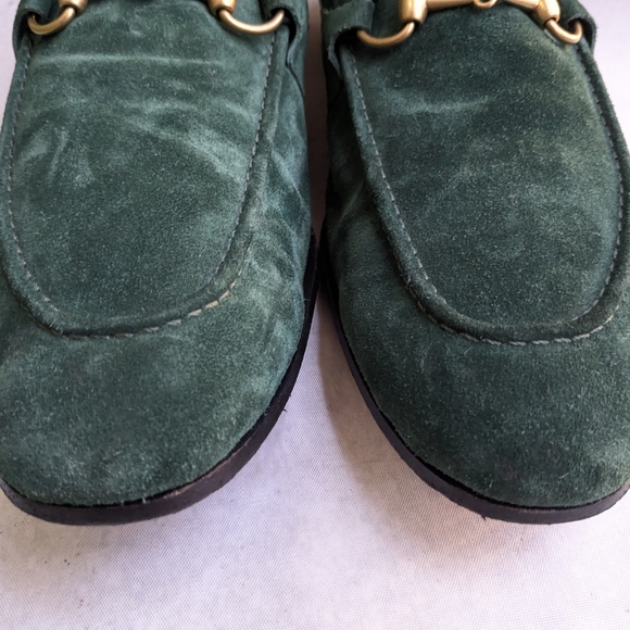 Green Horsebit Loafers Green Suede Men US 12.5 Slip On Leather - Picture 4 of 16